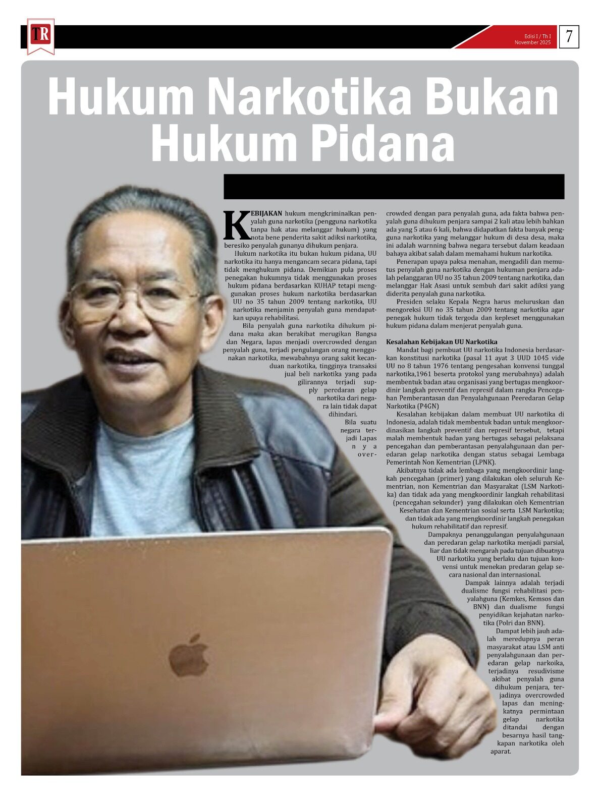 Hukum Narkotika Bukan Hukum Pidana